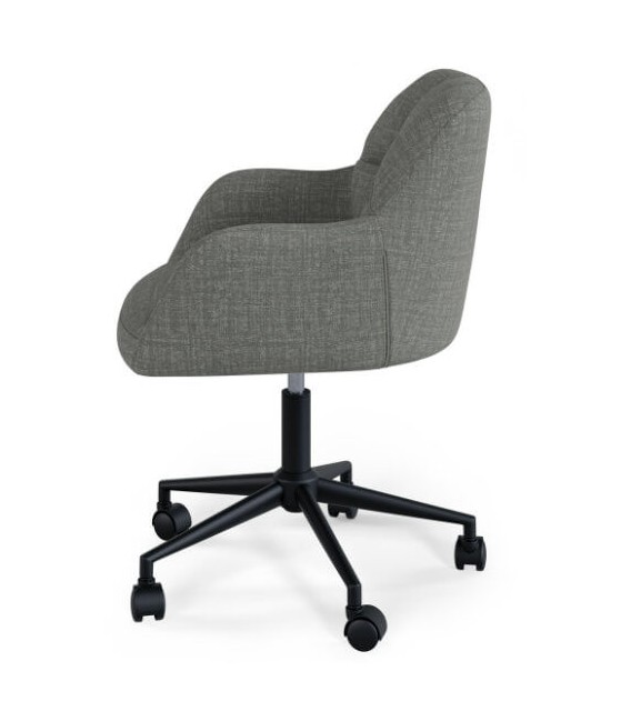 silla de oficina cómoda tapizada en gris oscuro mdmhogar