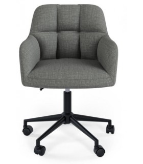 silla de oficina cómoda tapizada en gris oscuro mdmhogar