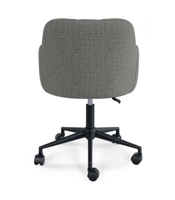 silla de oficina cómoda tapizada en gris oscuro mdmhogar