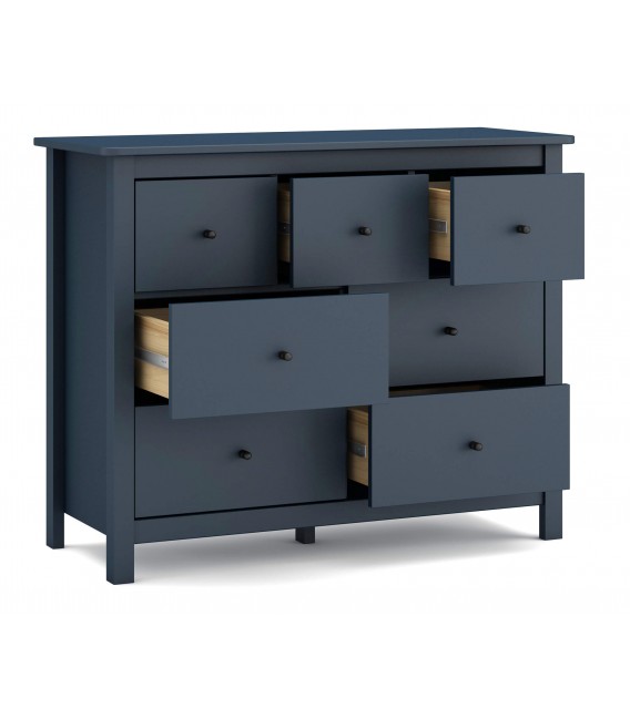 Cómoda realizada en pino lacado en color azul mdmhogar