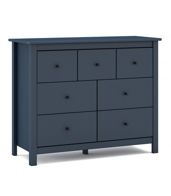 Cómoda realizada en pino lacado en color azul mdmhogar