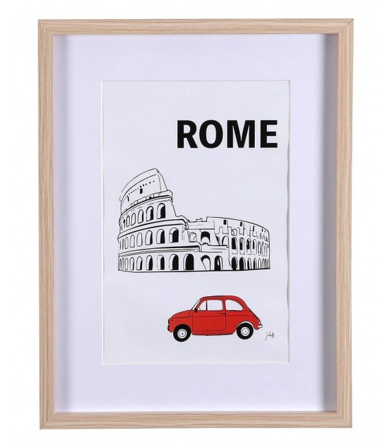 Lámina con paspartú motivo Roma rojo mdmhogar