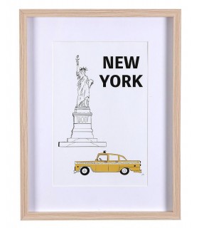 Lámina con paspartú motivo New York amarillo