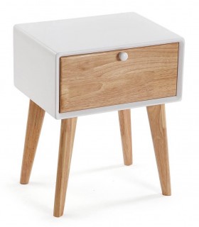 Mesita de noche pequeña estilo nórdico mdmhogar