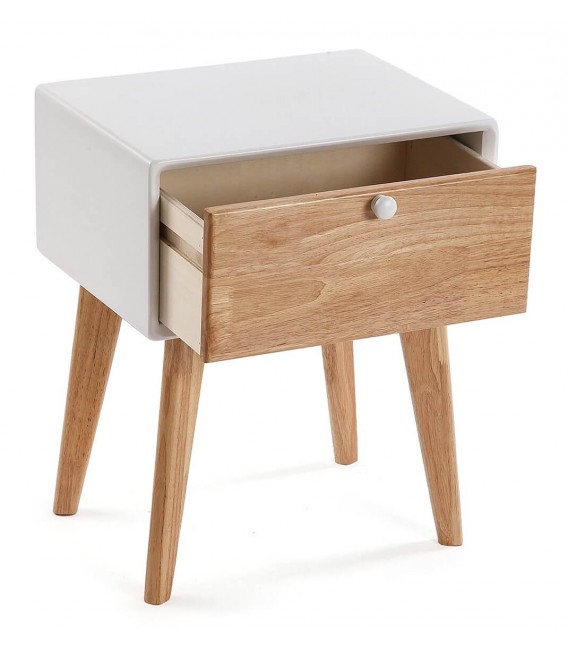Mesita de noche pequeña estilo nórdico mdmhogar