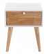 Mesita de noche pequeña estilo nórdico mdmhogar