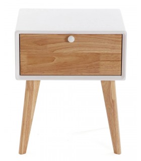 Mesita de noche pequeña estilo nórdico mdmhogar