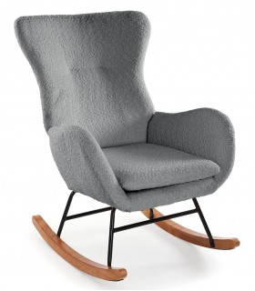 Mecedora muy cómoda tapizada en boucle color gris mdmhogar