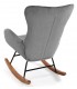 Mecedora muy cómoda tapizada en boucle color gris mdmhogar