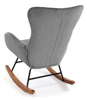 Mecedora muy cómoda tapizada en boucle color gris mdmhogar