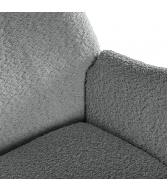 Mecedora muy cómoda tapizada en boucle color gris mdmhogar