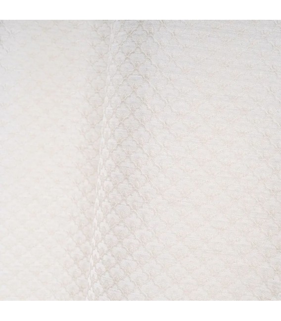 Cortina opaca para barra Jacquard en tonos blancos mdmhogar