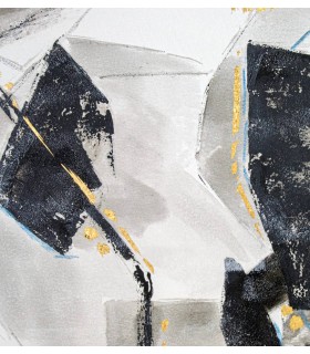 Cuadro abstracto vertical grande tonos blancos negros mdmhogar