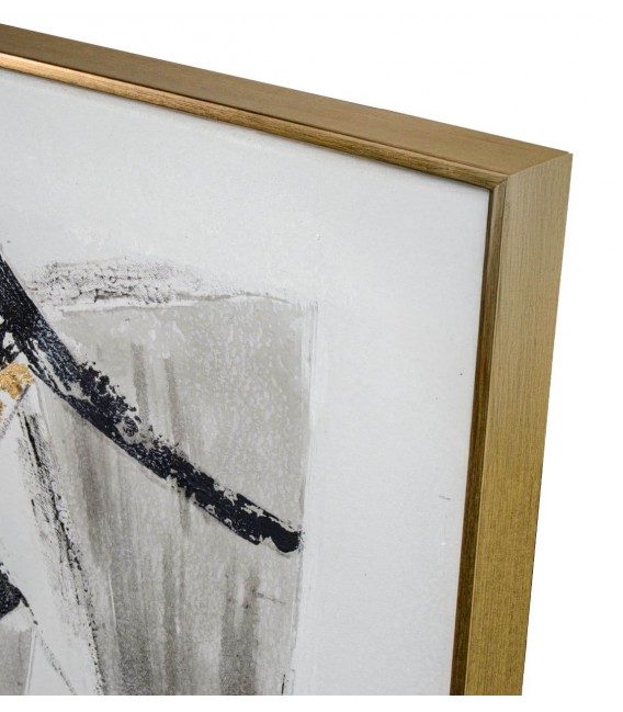 Cuadro abstracto vertical grande tonos blancos negros mdmhogar