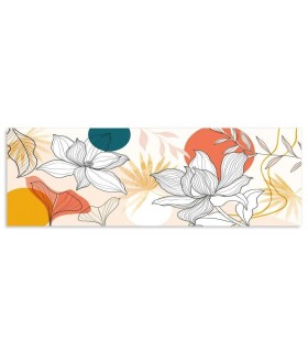 Cuadro horizontal impresión con motivo floral mdmhogar