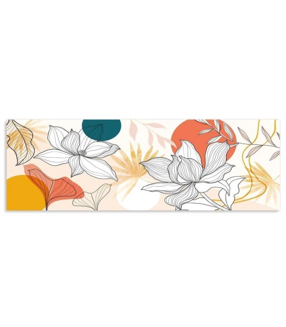 Cuadro horizontal impresión con motivo floral mdmhogar