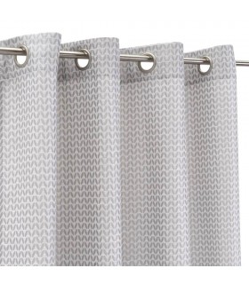 Cortina opaca para barra Jacquard en tonos grises mdmhogar