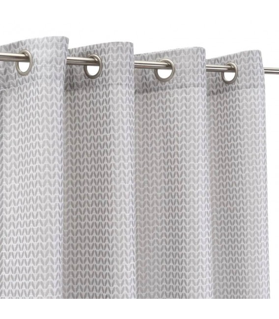 Cortina opaca para barra Jacquard en tonos grises mdmhogar