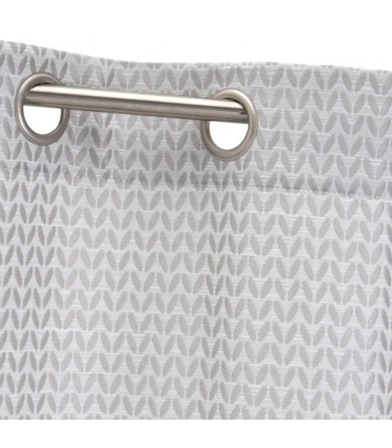 Cortina opaca para barra Jacquard en tonos grises mdmhogar