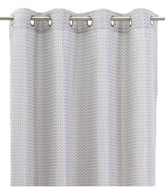 Cortina opaca para barra Jacquard en tonos grises mdmhogar