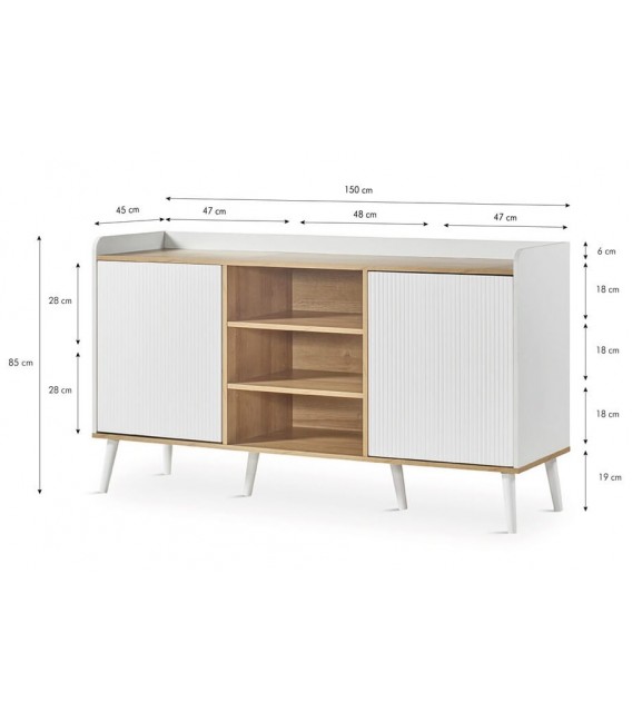 Aparador realizado en madera mdf imitación roble mdmhogar