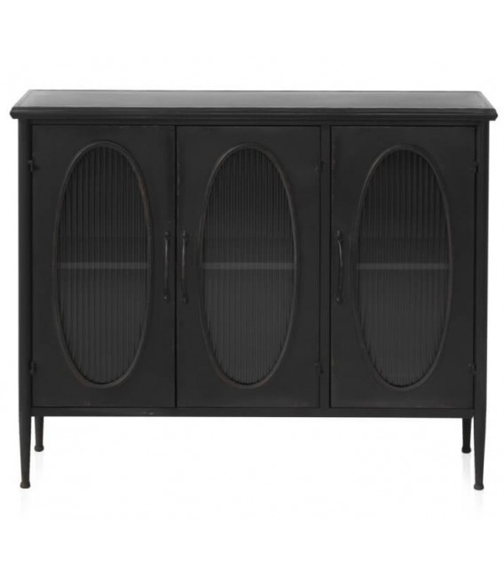 Aparador pequeño metal negro rozado mdmhogar