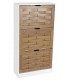 Mueble zapatero melamina blanca y madera natural mdmhogar