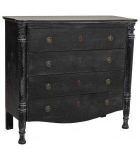 Cómoda madera negra mdmhogar