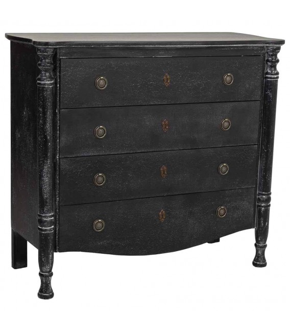 Cómoda madera negra mdmhogar