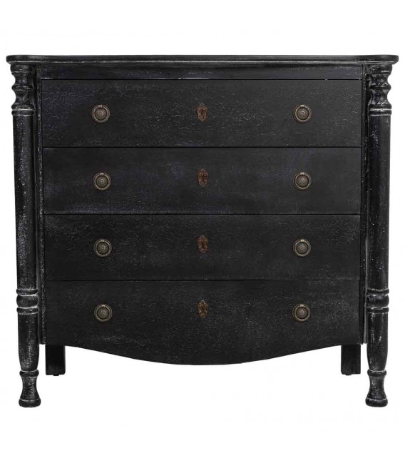 Cómoda madera negra mdmhogar