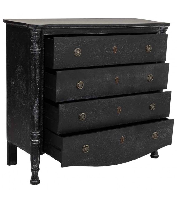 Cómoda madera negra mdmhogar