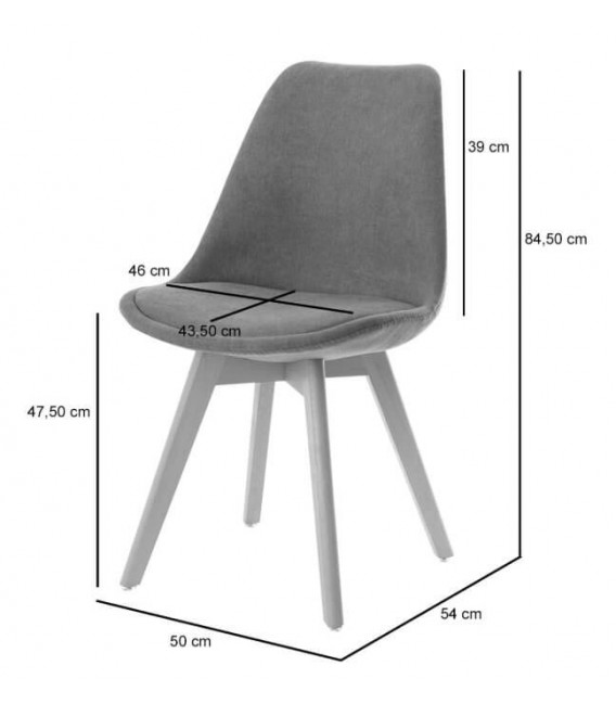 Silla cómoda patas en madera de haya mdmhogar