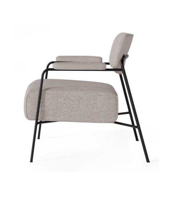 Butaca cómoda estructura en metal negro mdmhogar