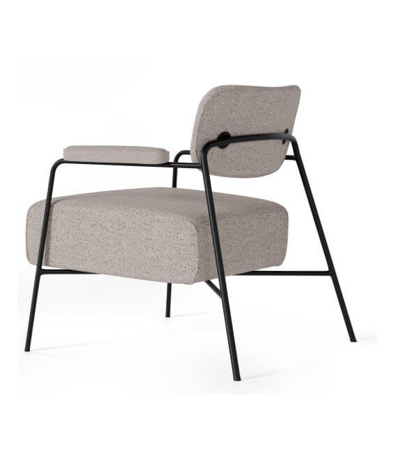 Butaca cómoda estructura en metal negro mdmhogar