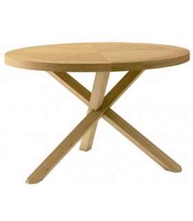 Mesa de comedor redonda grande madera de roble mdmhogar