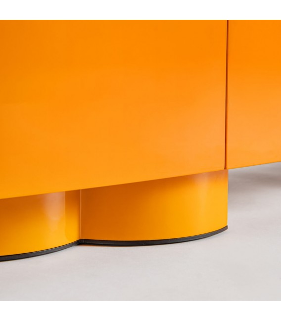 Mueble de TV grande madera dm y metal lacado en color naranja mdmhogar