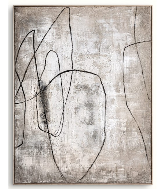 Cuadro abstracto vertical grande pintado a mano mdmhogar