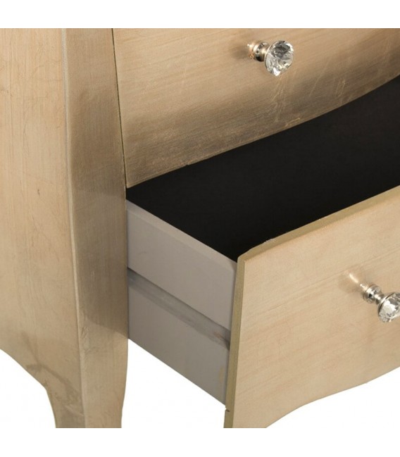 Cómoda pequeña madera acabada en pan de oro mdmhogar