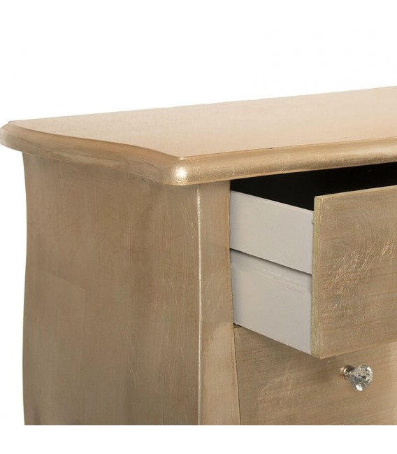 Cómoda pequeña madera acabada en pan de oro mdmhogar