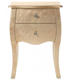 Mesita de noche pan de oro tiradores cristal tallado mdmhogar