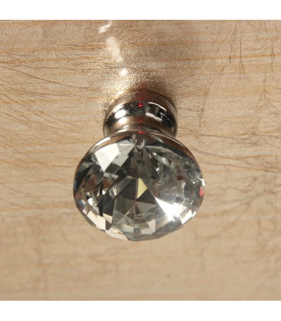 Mesita de noche pan de oro tiradores cristal tallado mdmhogar