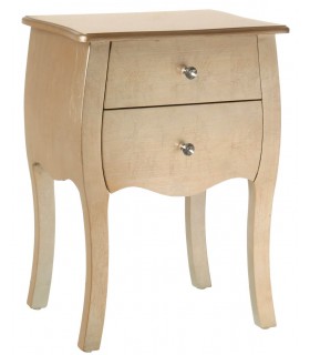 Mesita de noche pan de oro tiradores cristal tallado mdmhogar