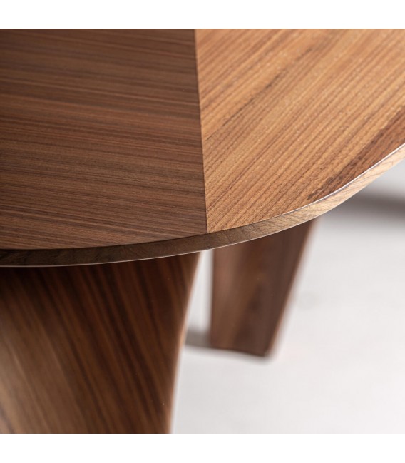 Mesa de comedor ovalada muy grande chapada madera de nogal mdmhogar