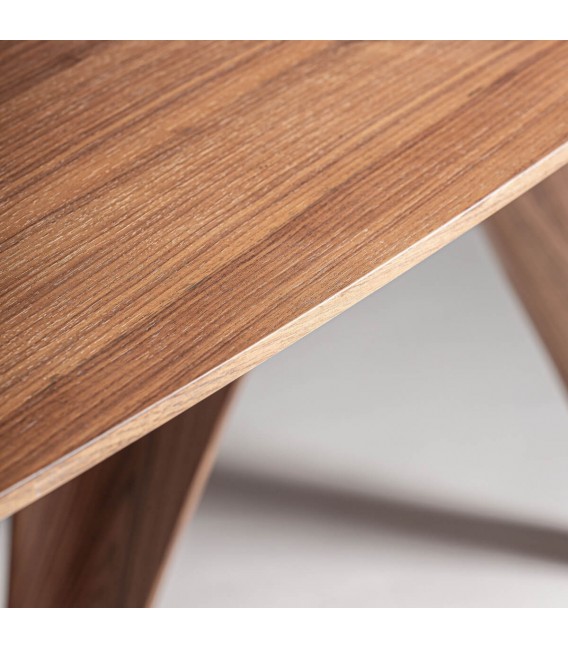 Mesa de comedor ovalada muy grande chapada madera de nogal mdmhogar
