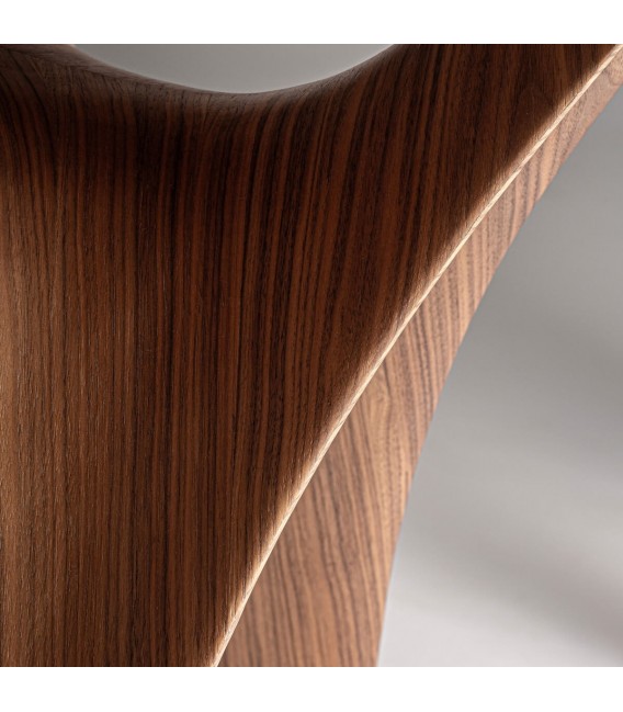 Mesa de comedor ovalada muy grande chapada madera de nogal mdmhogar