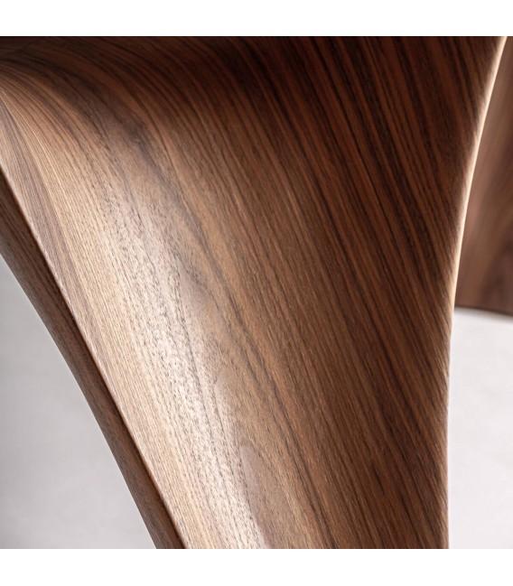Mesa de comedor ovalada muy grande chapada madera de nogal mdmhogar