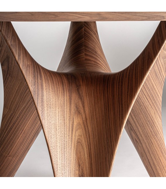 Mesa de comedor ovalada muy grande chapada madera de nogal mdmhogar