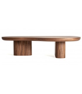Mesa de centro grande madera dm chapada en madera de nogal mdmhogar