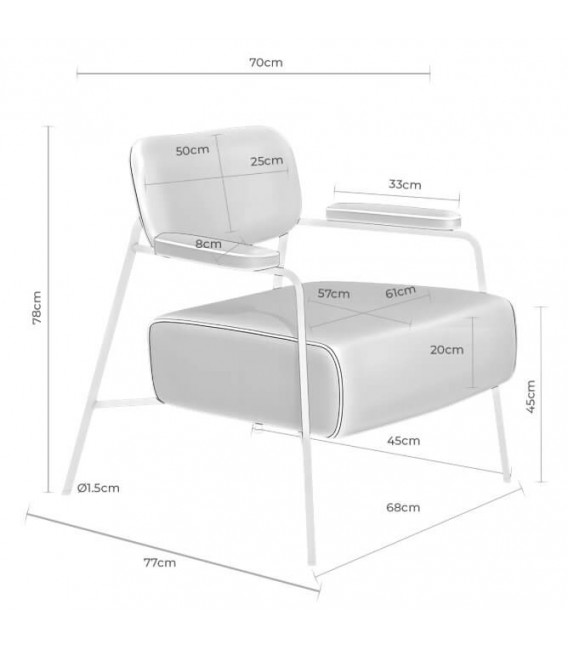 Butaca cómoda de estilo moderno mdmhogar