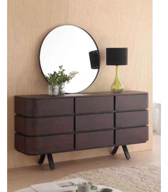 Cómoda grande madera de mango teñida en color wengué mdmhogar